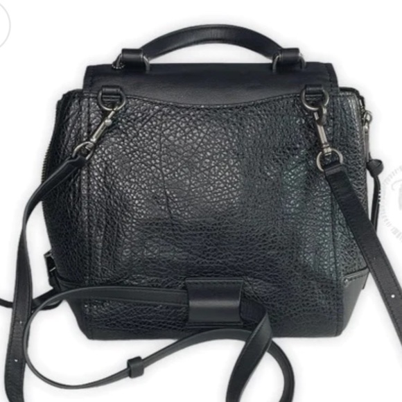 👣 COACH Faye 👣 Mixed Materials Backpack in Black. - Picture 7 of 16